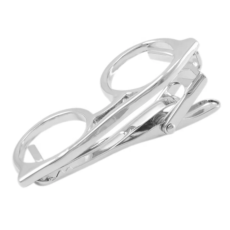 SAVOYSHI Trendy Glasses Design Tie Clips for Men Necktie Tie Bar Clasp Tie Pin Fashion Special Mens Gift Free Carving Name