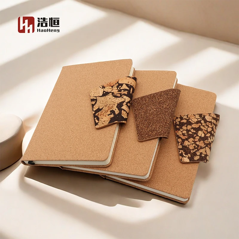 ECO Friendly Material Buckle Environmental Protection Notebook Coffee Cork Notebook for School and Business Office Gift Brown