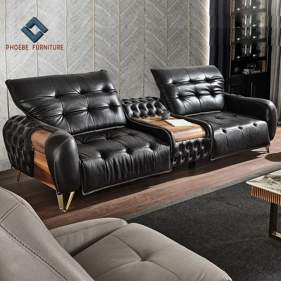 Luxury high quality classic nice sofa leather shape home sets sofas y sillones