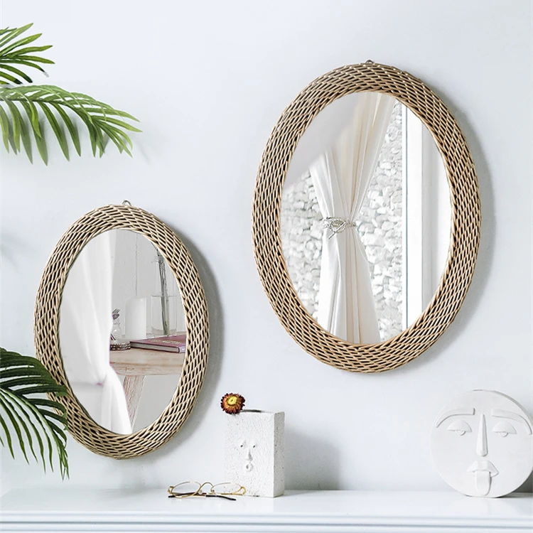 Creative Art Deco Round Mirror  Living Room decor mirror Porch European Style Hanging Mirror