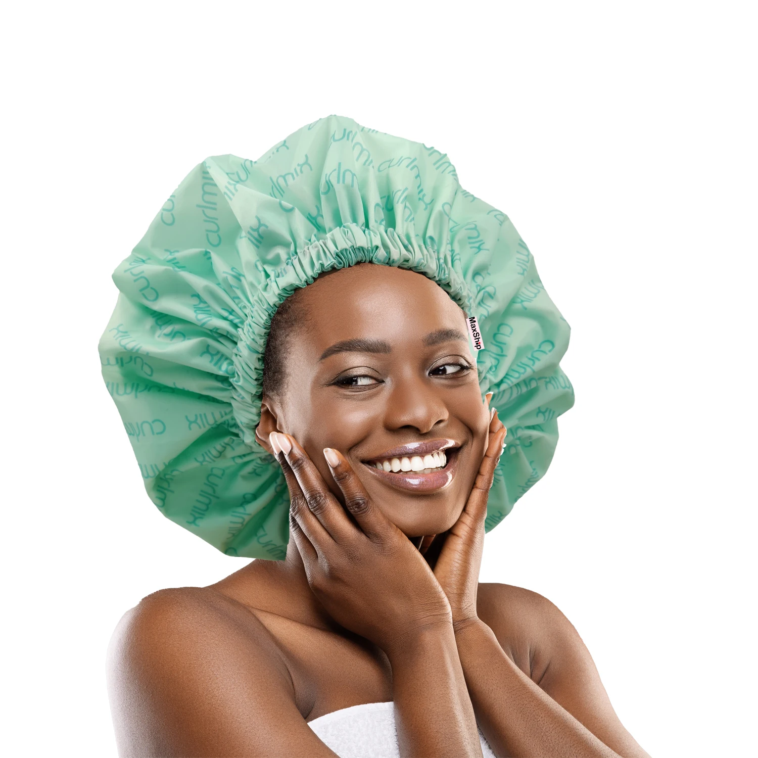 Extra Large Custom Shower Caps Satin Lined With Adjustable String