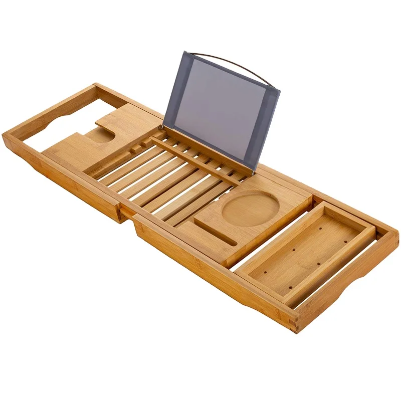 High quality bathroom accessories expandable bamboo bathtub caddy tray bathtub bath tub tray