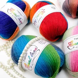 Rainbow Color Thick Warm DIY Crochet Knitting Hand-woven Milk Soft Baby Cotton Crochet yarn