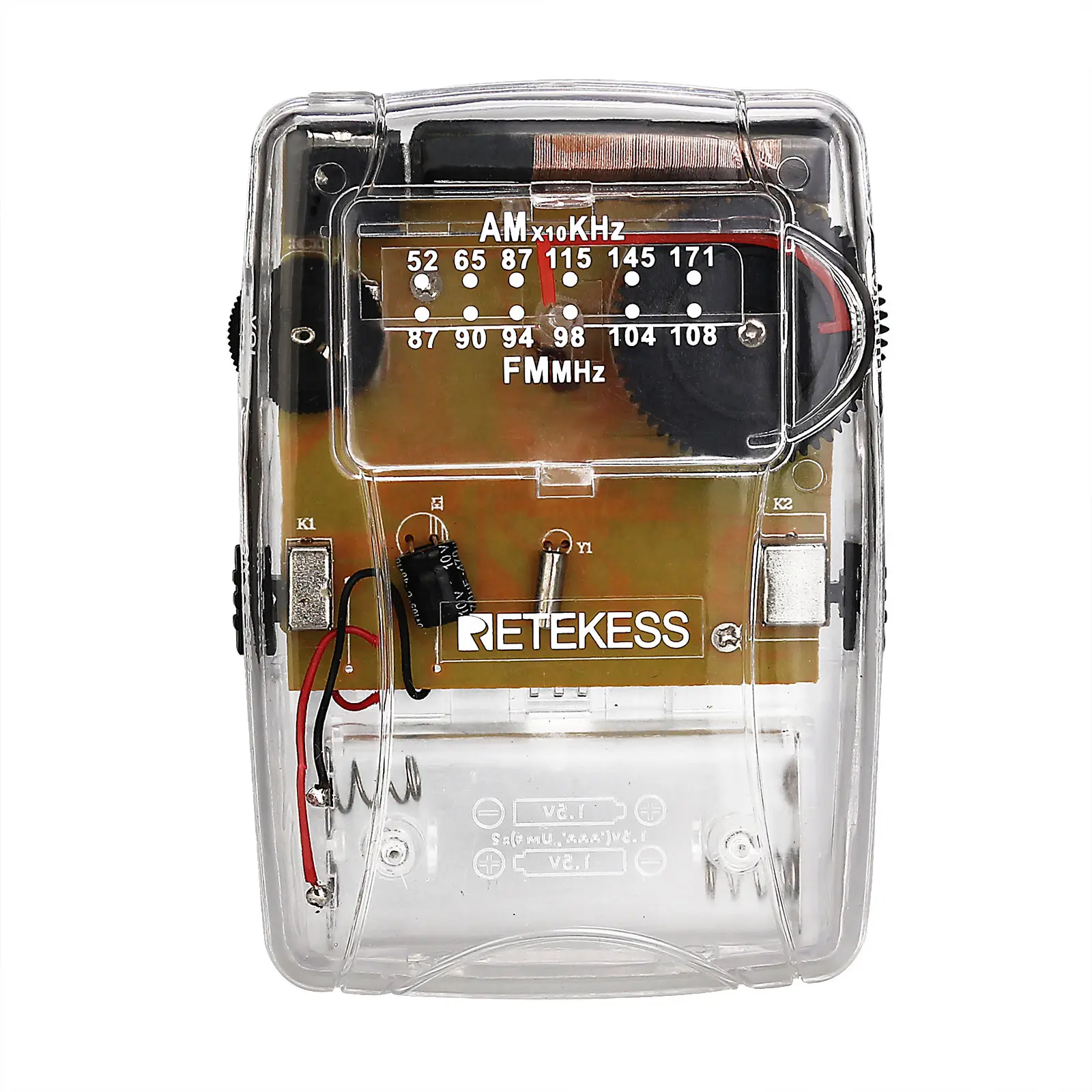 AM FM Transparent Pocket Radio RETEKESS TR624