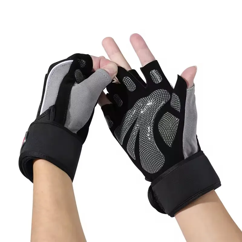 High quality weightlifting exercise cheap custom anti-slip sports fitness half finger gloves for couple