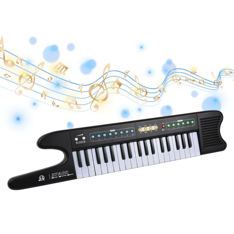 37-Key Electronic Keyboard Piano Portable Mini Electronic Organ Musical Instrument 8 Tones 6 Rhythms 10 Demo with Microphone Str