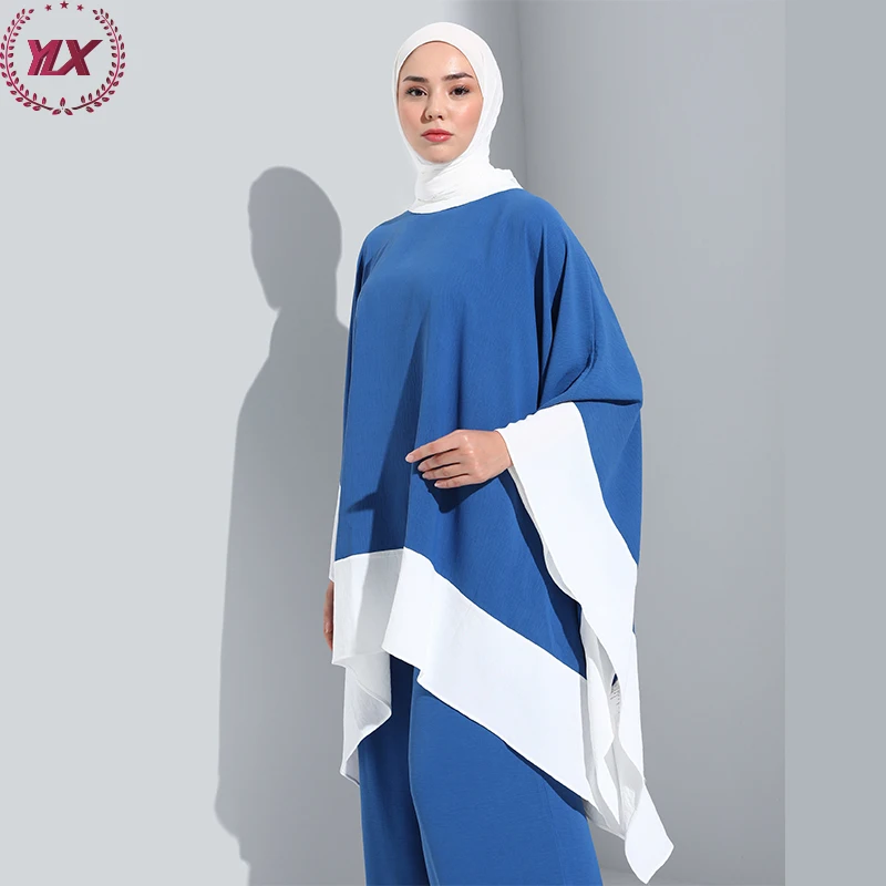 Wholesale Islamic Muslim Dubai Qatar Abaya Set Fashion Designs Dubai 2 Piece Loose Suit Plus Size For Muslim Women