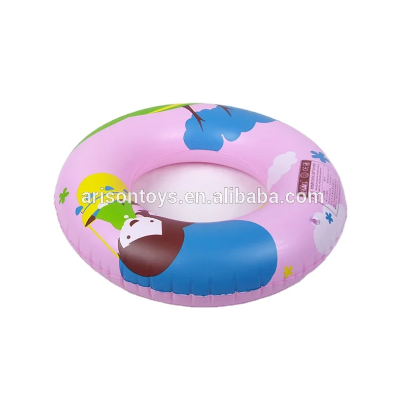 Inflatable pink swim tube swim ring for inflatable foldable water toys
