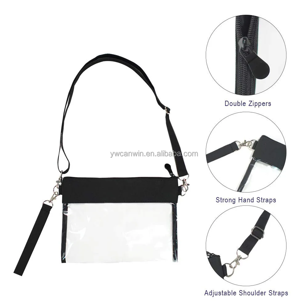 Cosmetic Pouch Bag with Zipper Transparent Waterproof PVC Toiletry Bags for Travel Home Office Make up Brushes Storage
