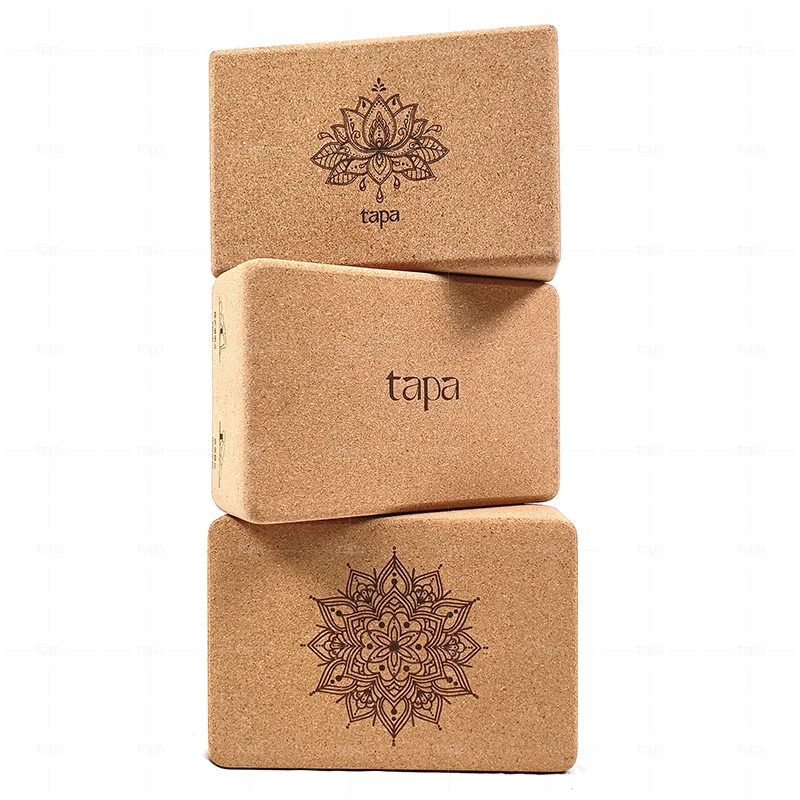 Yoga Blocks with Logo Recycled Organic Cork Yoga Brick Wooden Yoga Block For Fitness