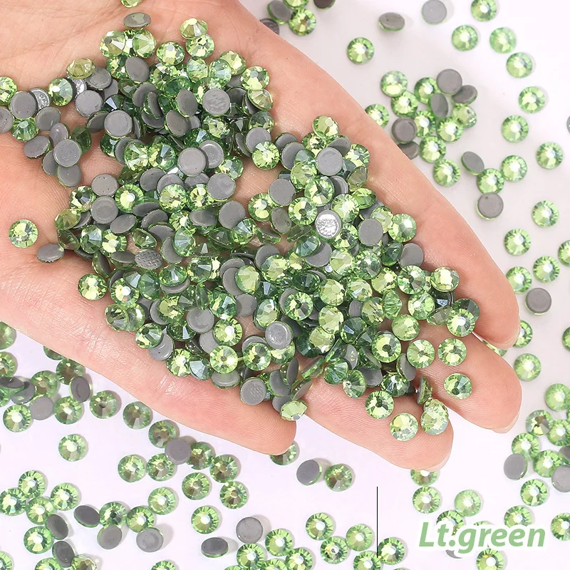 Qiao Crystal Hot fix Flatback bulk wholesale Loose Hotfix Glass DIY For Garment Accessories Gold Rhinestones For Clothes