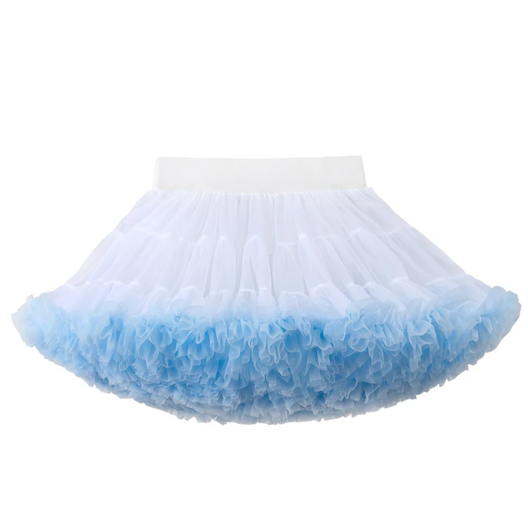 1-8T Lace Skirt Girls Fluffy Chiffon Pettiskirt Solid Colors Tutu Skirts Girl Dance Skirt Christmas Tulle Petticoat Tulle