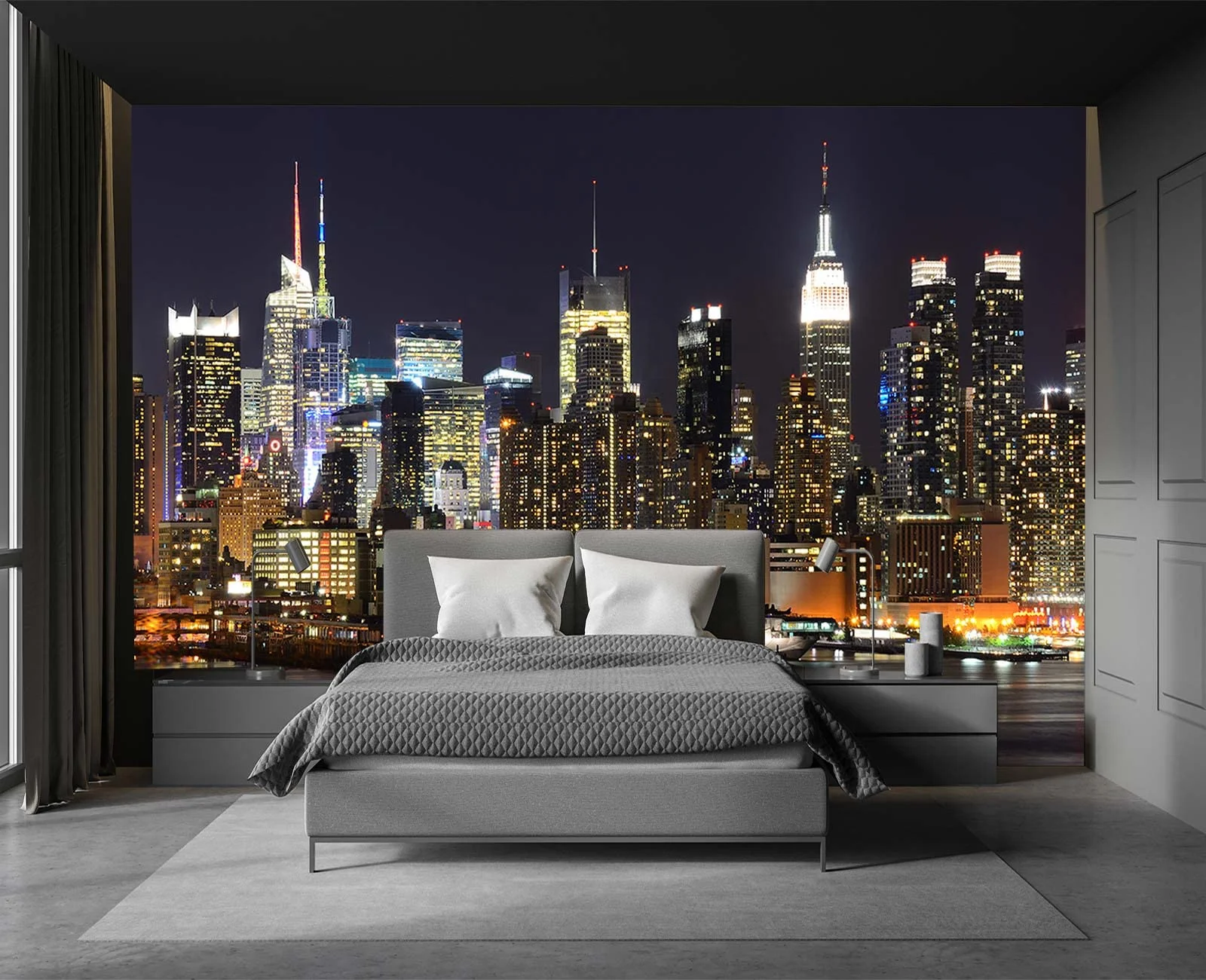 Self-adhesive Wallpaper for Bedroom Living Room Manhattan New York City 3D Wallpaper Mural Peel and Stick