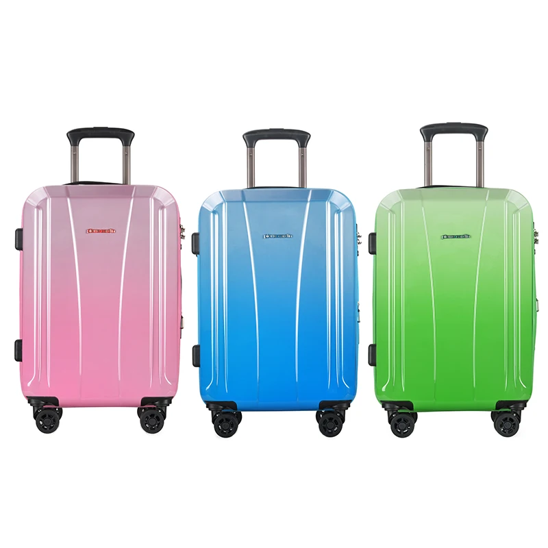 RESENA Wholesale 3PCS Aluminous Trolley Suitcase Travel ABS PC Luggage Set Newest Valise