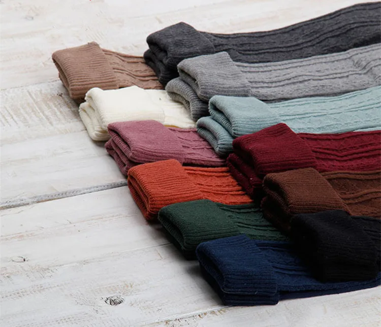 Uron Long Twist Retro Thigh Socks Thick Needle Cotton Socks Ladies Stockings