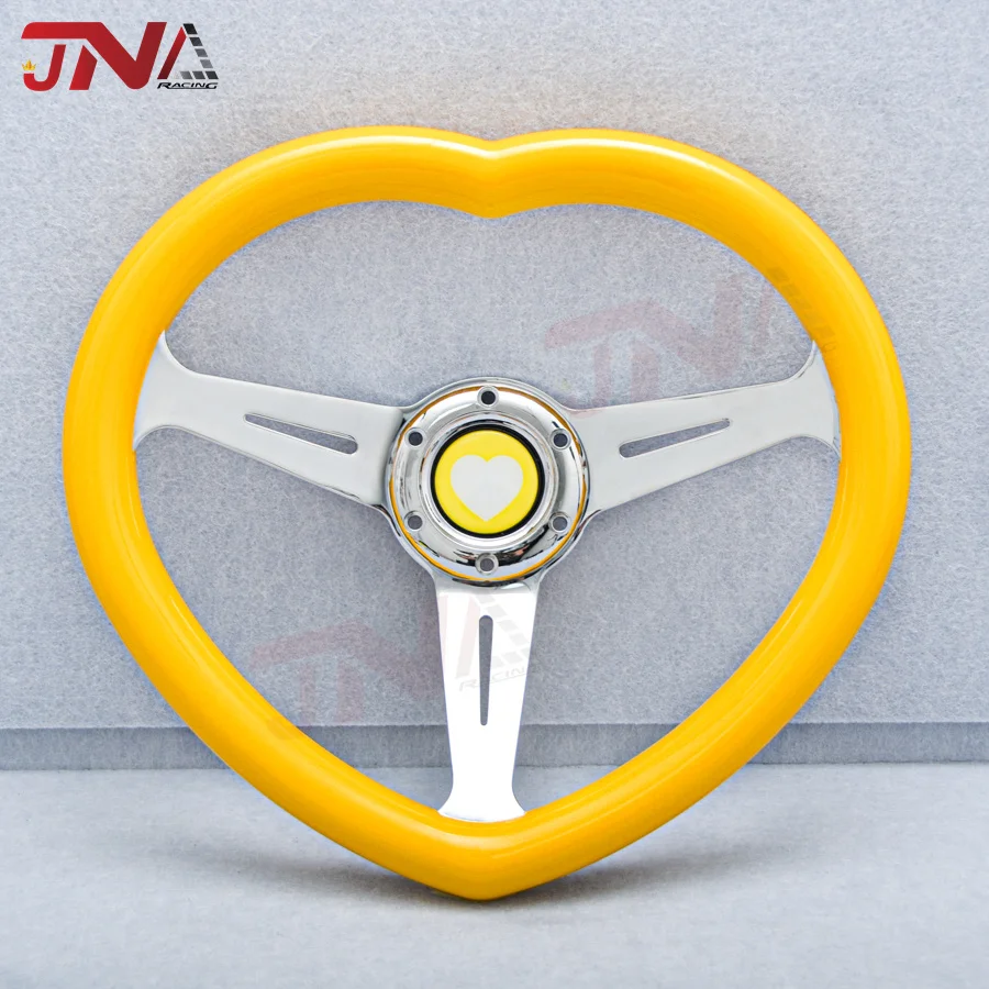 JDM Modified Car Parts Universal Steering Wheel 14inch Heart Shape Steering Wheel For Girl