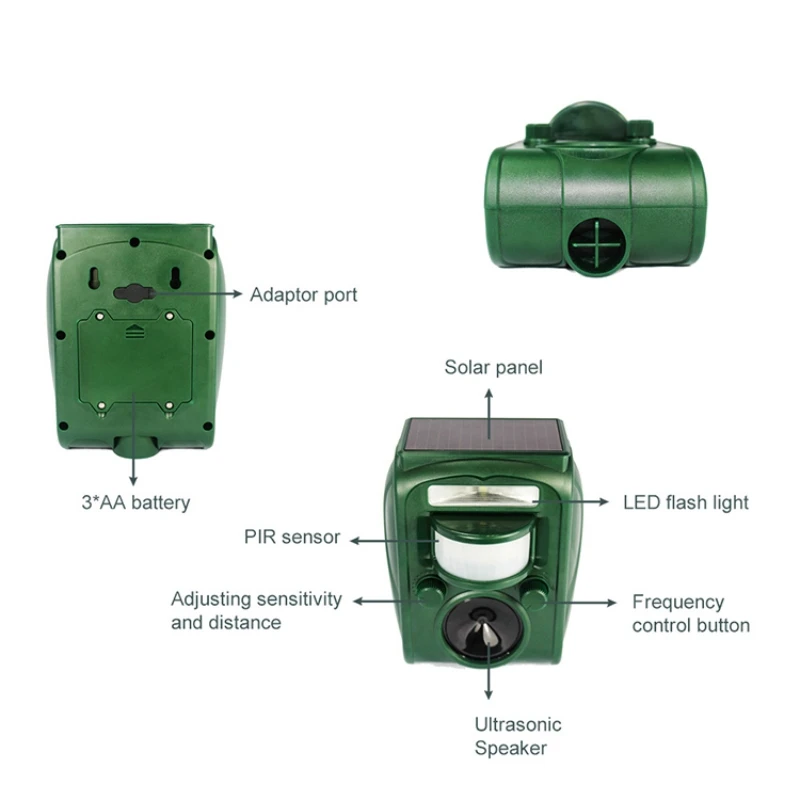 Solar Charge Ultrasonic Cat Repellent Dog Repellent Wild Boar Animal Repellent