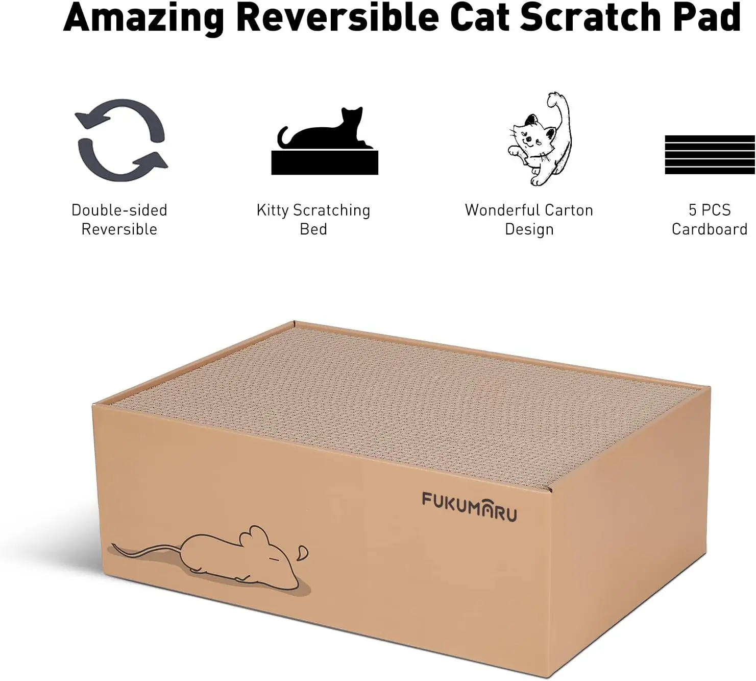 New Design L Shape Cat Scratcher Cardboard Cat Scratching with Ball Toy High-Density Cat Scratching Boards Pads