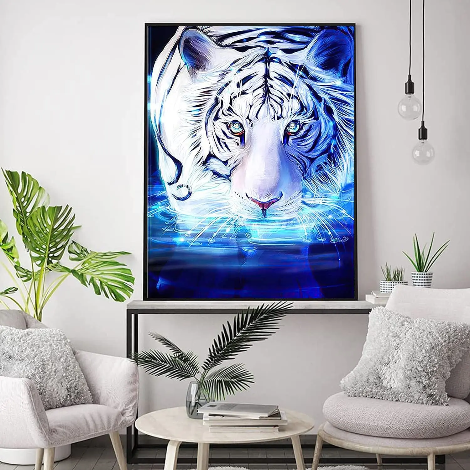 Wholesale Tiger Diamond Painting Kits Bright Diamond Art DIY 5D Full Drill Art Home Wall Decor