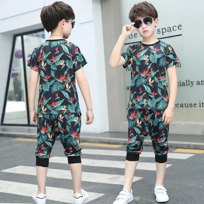 Max High Quality Exclusive For Boys Summer New Short-sleeved Suits Trendy Clothes Two-piece T-shirts Kids Denim Clothing