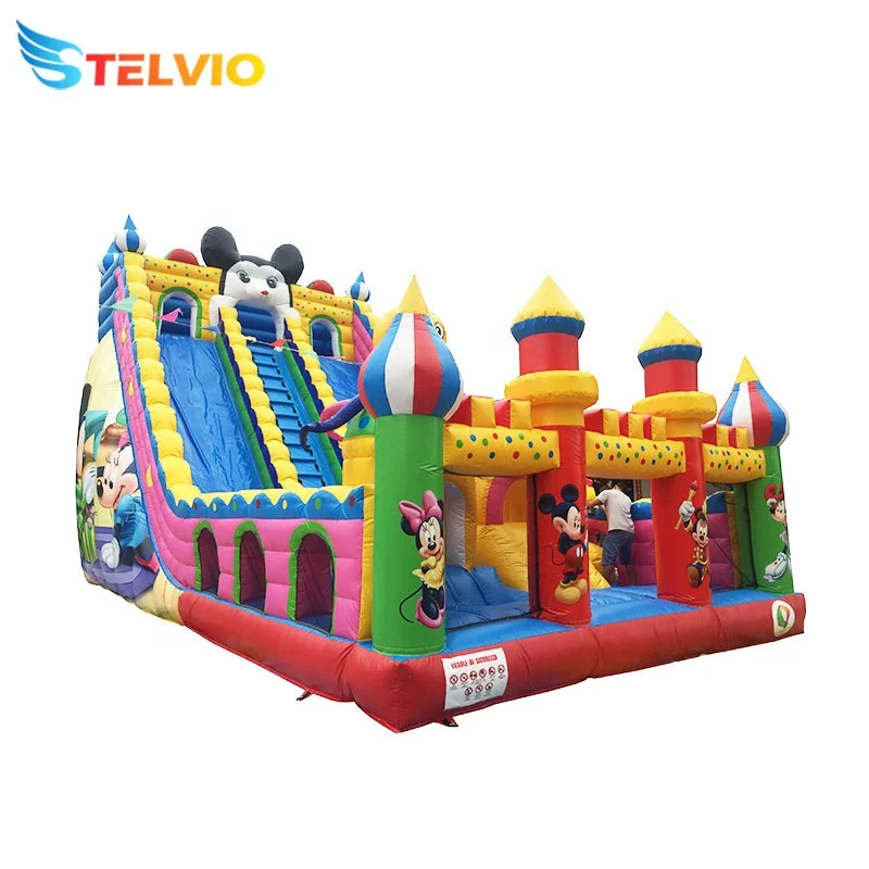 Factory Cheap Large Bouncy Jumping Castles Slides Bouncer Playground Big Commercial Kids Inflatable Bounce  Slide For Sale