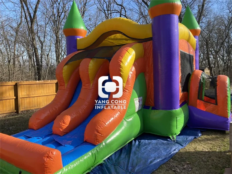 Fun world 7.6*4.6*4.3m inflatable slides combo house bounce for children