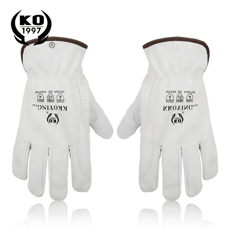 Good quality working leather welding mechanic sheepskin gloves for builders workers