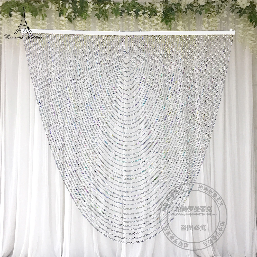 6ft Wedding decoration hanging acrylic plastic beads chain curtain shiny nice curtain garland for wedding event decor
