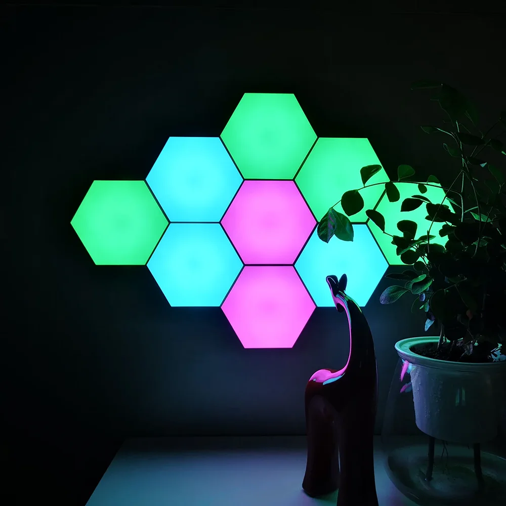 Шестиугольный светодиодный светильник Rgb креативное украшение ночной Светильник умное приложение пульт дистанционного управления настенный