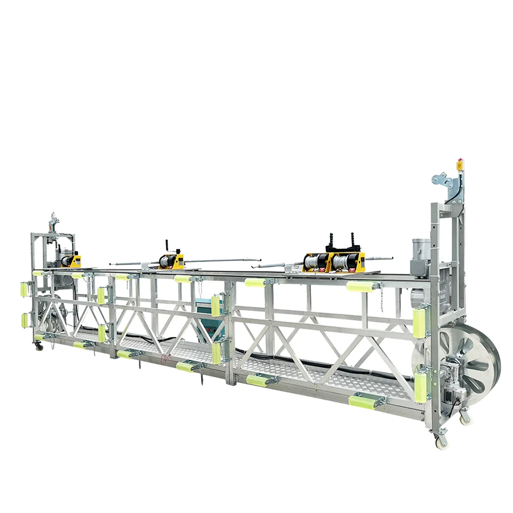 Galvanized Hanging Scaffolding Electric Climbing Lifting Work Zlp800 Rope Suspended Platform With Wall Roller