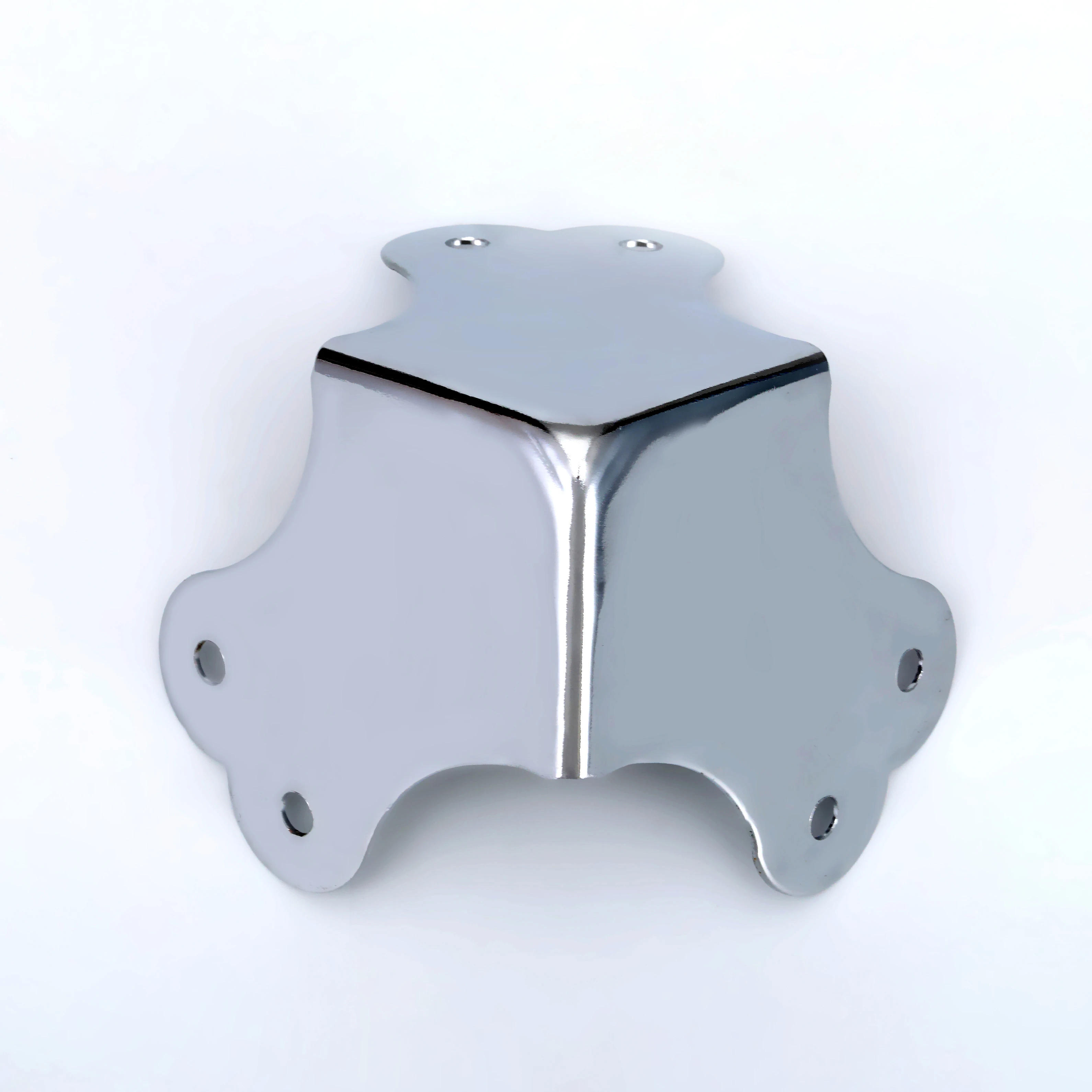 Flight case flat corner with 3 feets 6 holes; corner brace