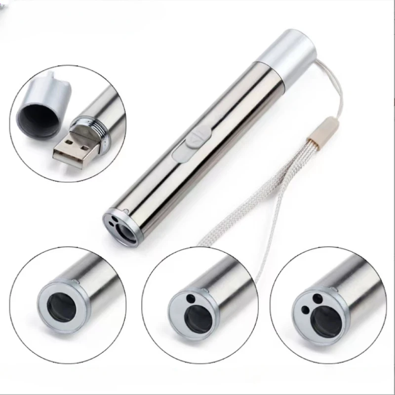 Wholesale 3 in 1 multi-function mini USB rechargeable penlight led pocket red laser Pointer UV flashlight for Pets Interactive