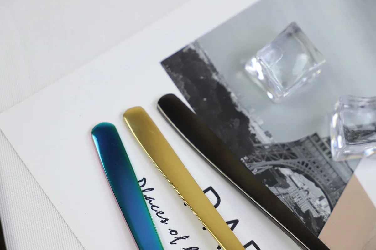 
Good sell 304 stainless steel colorful Korean metal plating color fork 