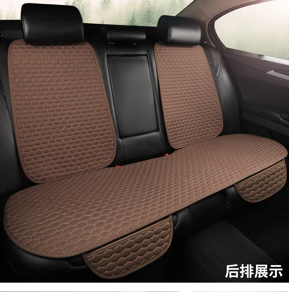 Льняная подушка для автомобильного сиденья, удобный дышащий сетчатый поглощающий пот Универсальный всесезонный чехол для автомобильного сиденья