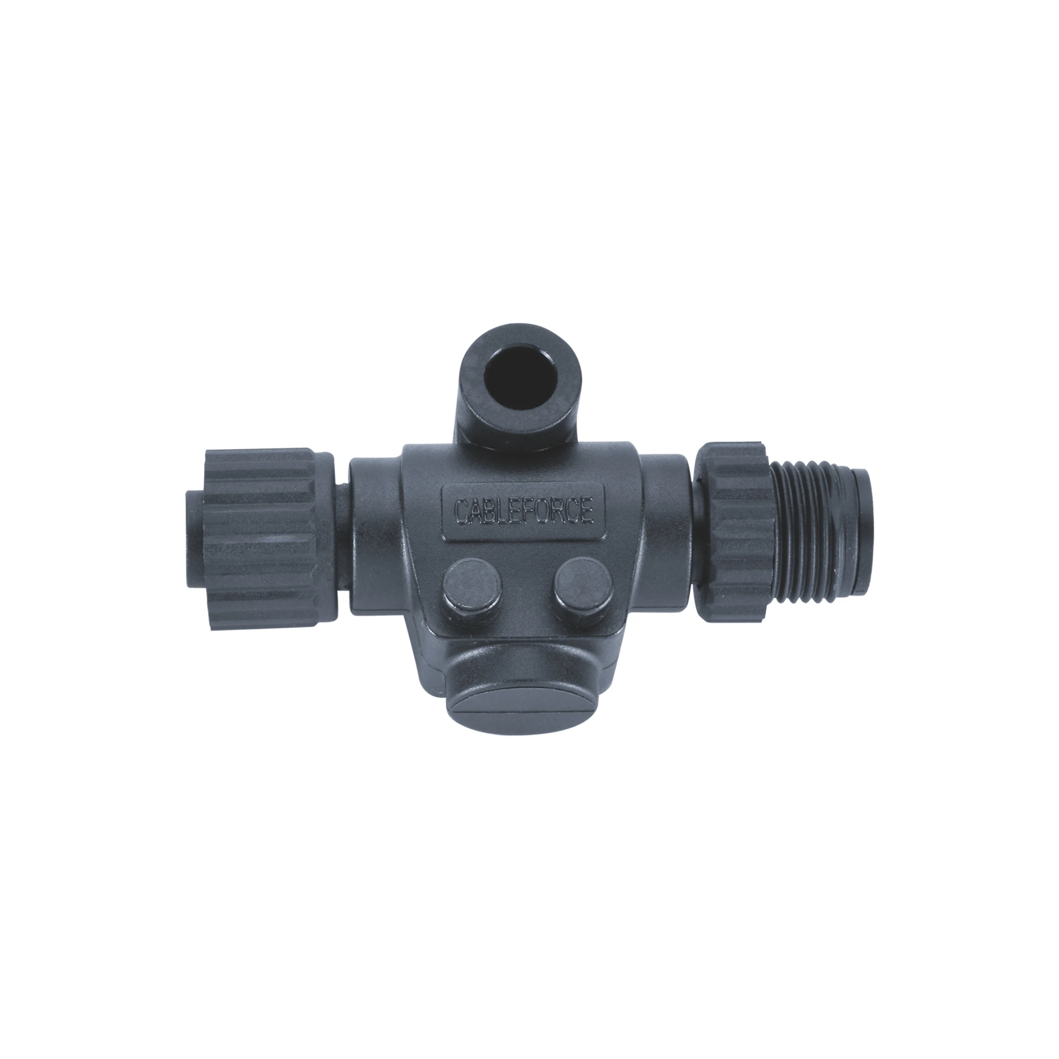 Терминатор М12 5pin A, штекер-гнездо, встроенный I-адаптер, литой резистор 120 Ом, пластиковый винт