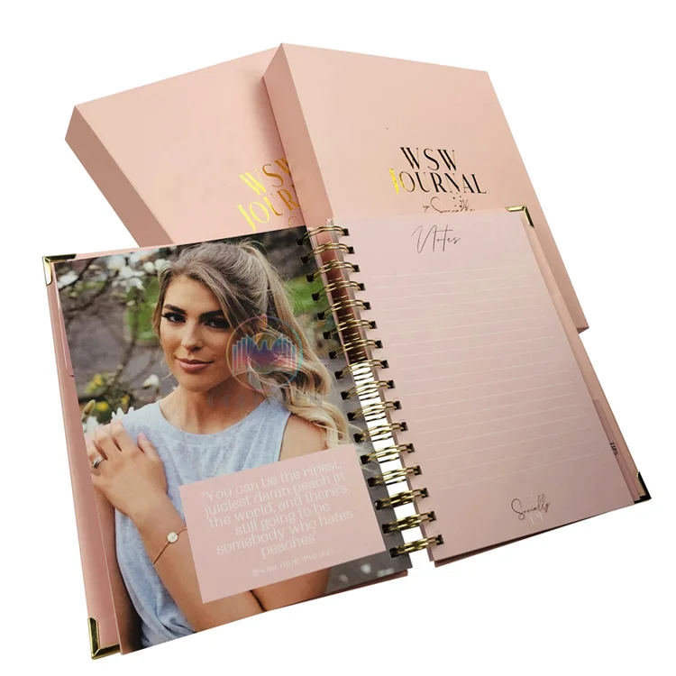 Diary planners printing hard cover collage cotton and linen office book custom print notebook book printing cost