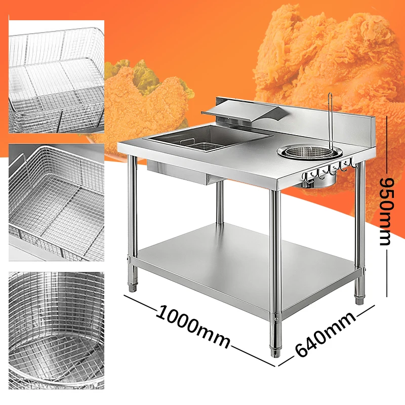 Commercial KFC Equipment Dust Fried Chickens Preparation Wrapping Powder Tables Chicken Breading Table