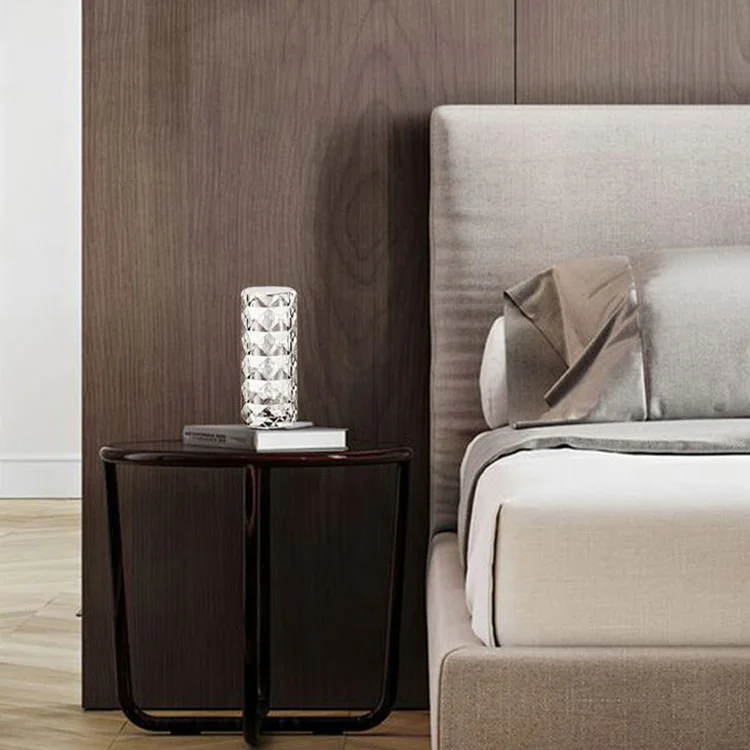 Touch Crystal Table Lamp Desk Indoor Lighting Luxury Rose Sensor Rechargeable Usb Rgb Decoration Home Decor Led Room Night Light