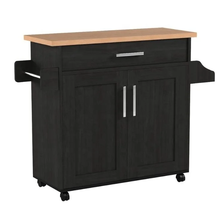 Custom Color Morden design wooden furniture mobile movable wheels kitchen cart island, Kitchen trolley cart with drawer