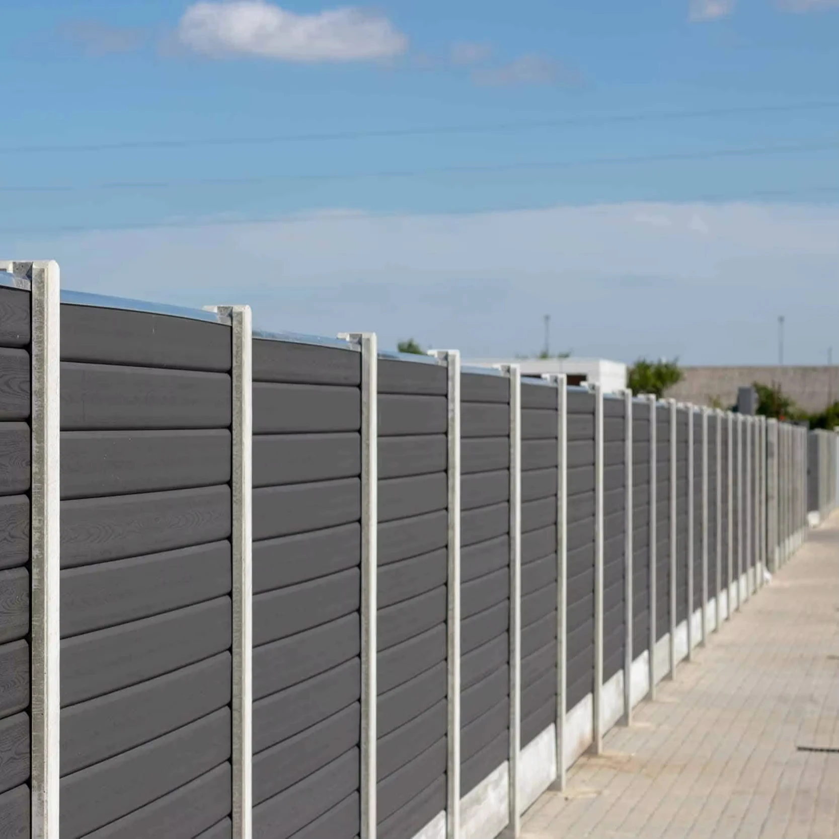 LANDING Pool Park Villa Wood Plastic Composite Privacy Fence WPC Fence Panel Easy Installation Outdoor Garden Fence