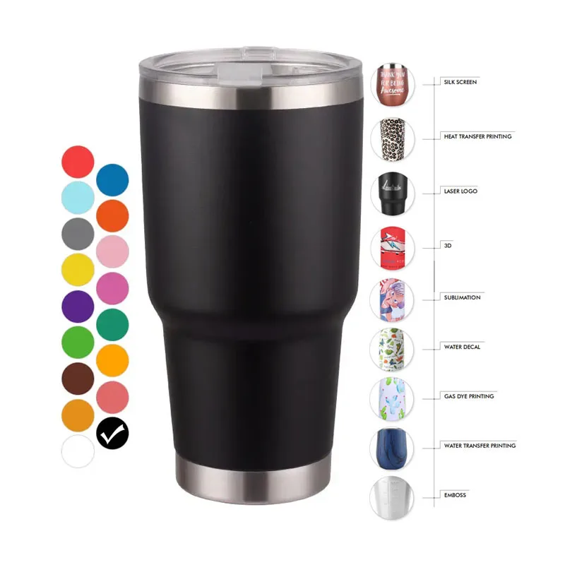 Wholesale Bulk custom Logo sublimation Stainless Steel Travel Coffee Cup Mug Tumbler 20oz 30oz With Magnetic Lid