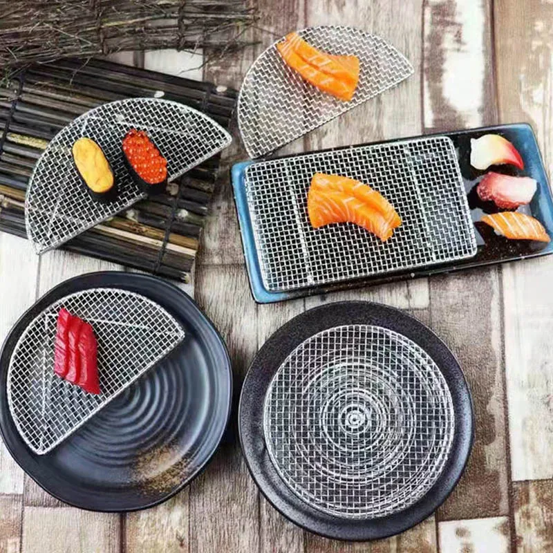 Stainless Steel Mesh BBQ Grill Grate Grid Wire Rack Cooking Replacement Net Round Under Grill Mat Barbecue Grate