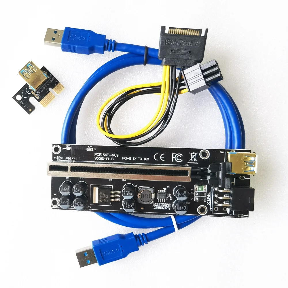  8 конденсаторов PCI-E 1X до 16X карта расширения 2021 VER новый PCI PCIE Riser 009S