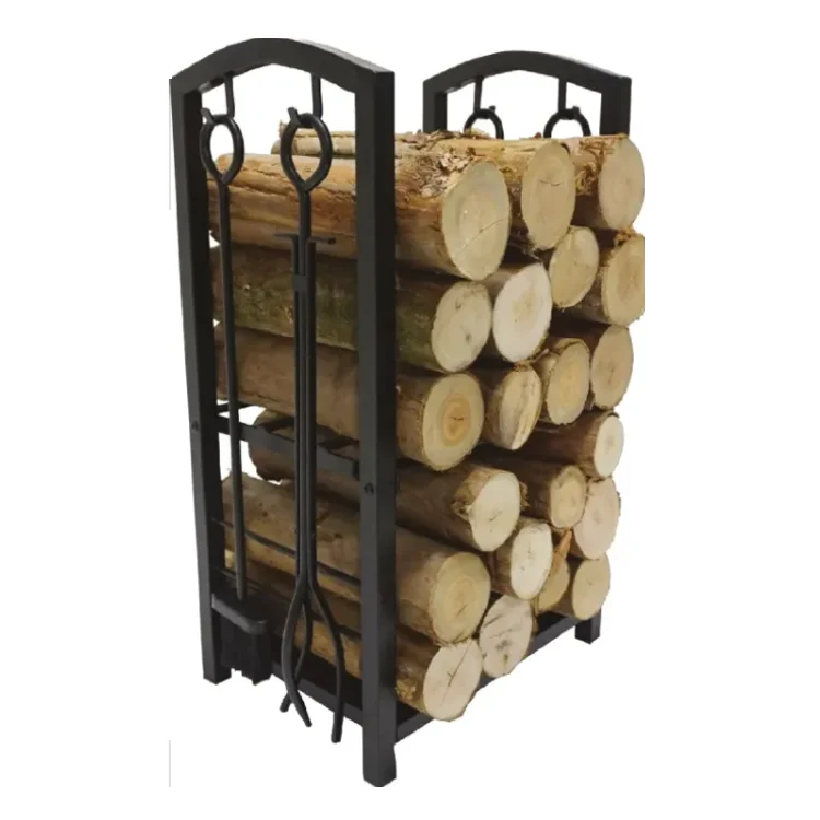 Circle Shaped Fireplace Log Holder Firewood Storage Rack Stand Fire Wood Stacking Rack Outdoor Fire Wood Log Holder Rack