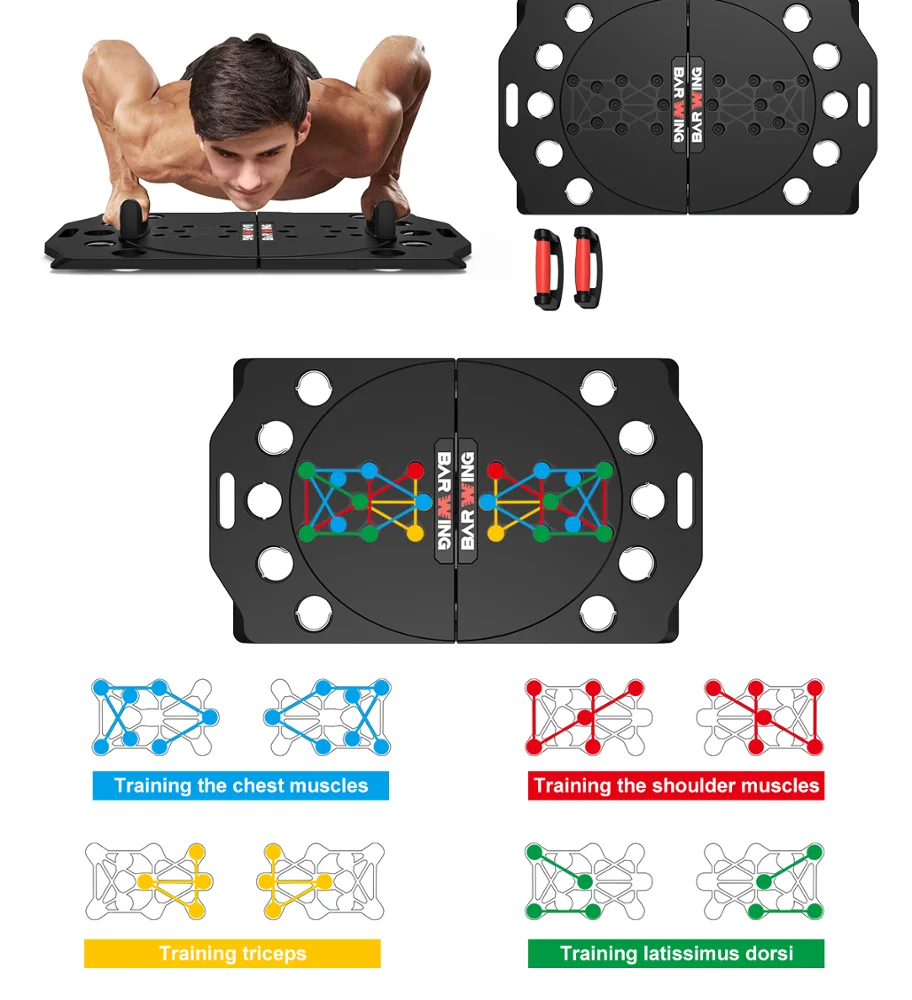 Super September Portable push up board muscle 16 In 1 Body Building Fitness Exercise Equipment System Push Up Board Home Gym