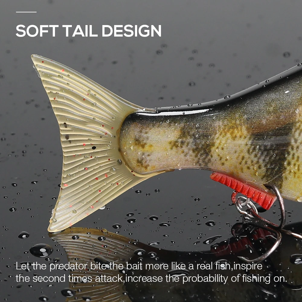 2 Section Glide Swimming Bait Hard ABS Artificial Trout Bass Fishing Lures Live Action Segment Jointed Swimbait Fish Lure