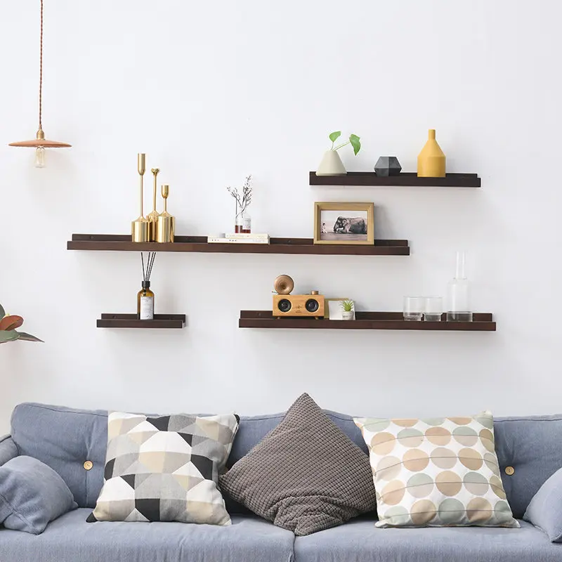 Floating Shelves Wall Mounted Set Rustic Solid Wood Shelf for Bathroom Storage Decor