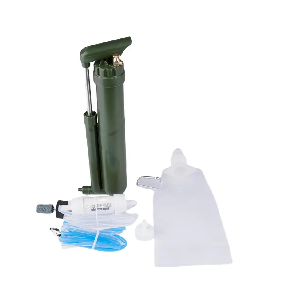 Survival Outdoor Water Filter 0.0001 Micron Hand Press with R.O. and UF for Purification