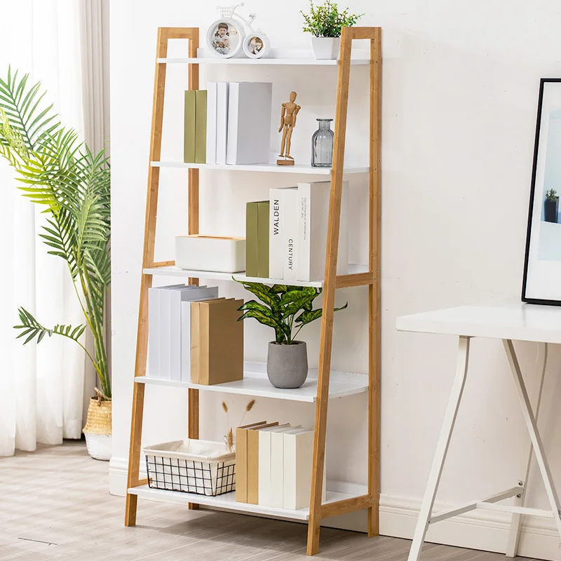 3-5 tier living room bamboo bookshelf