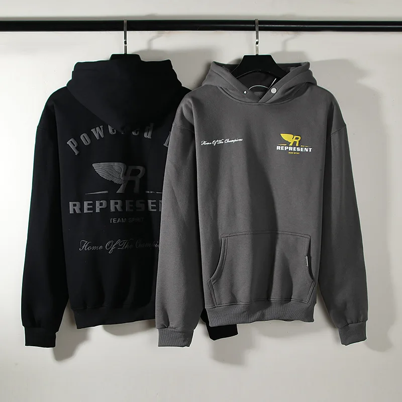 Mens Pullover Hoodie 2022 Autumn Winter Solid Color Fleece Cotton Sweatshirt No String Heavyweight 3d Puff Print Hoodies For Men